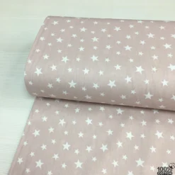 Wella Pudra Zemin Çıtır Yıldız %100 Pamuk Nevresimlik Poplin Kumaş