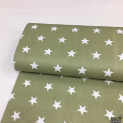 Wella Haki Zemin Yıldız %100 Pamuk Nevresimlik Poplin Kumaş
