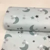 Wella Mint Zemin Ay Yıldız %100 Pamuk Nevresimlik Poplin Kumaş
