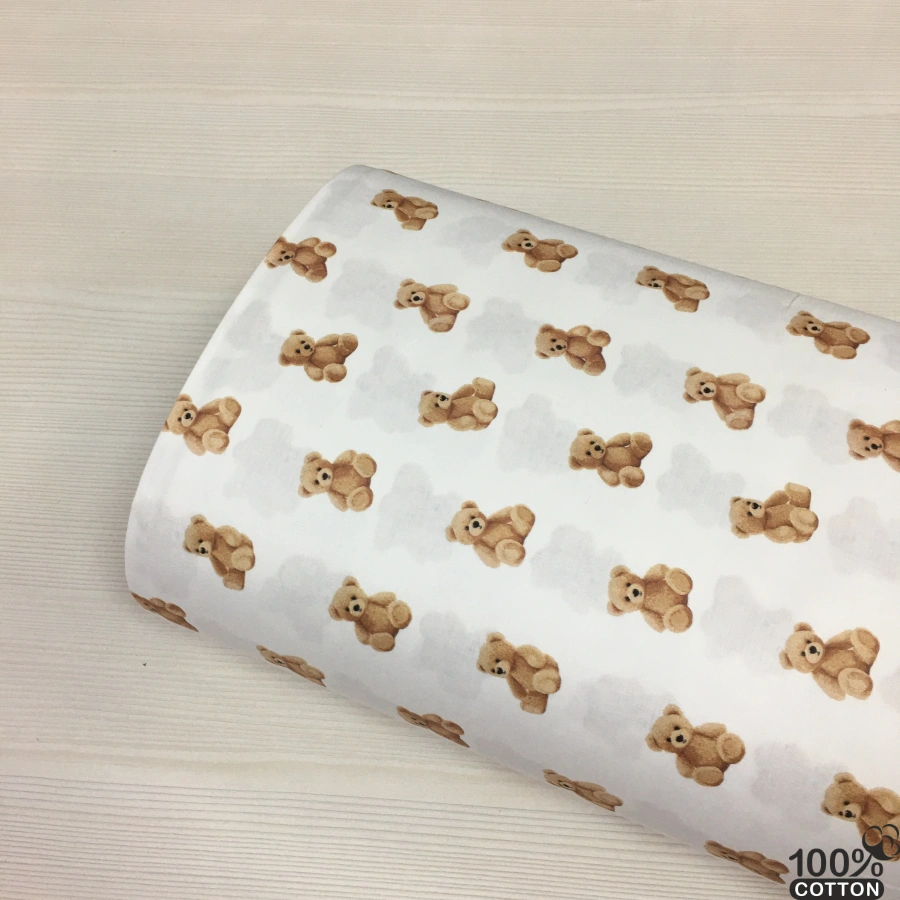 Baby Bear %100 Pamuk Dijital Baskı Poplin Kumaş - Görsel 4