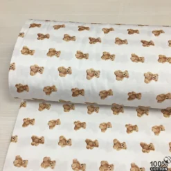 Baby Bear %100 Pamuk Dijital Baskı Poplin Kumaş