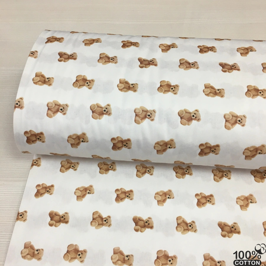 Baby Bear %100 Pamuk Dijital Baskı Poplin Kumaş
