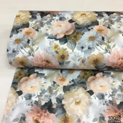 Peony Garden %100 Pamuk Dijital Baskı Poplin Kumaş