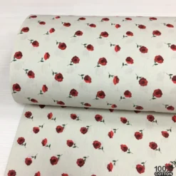 Ruby Flowers %100 Pamuk Dijital Baskı Poplin Kumaş