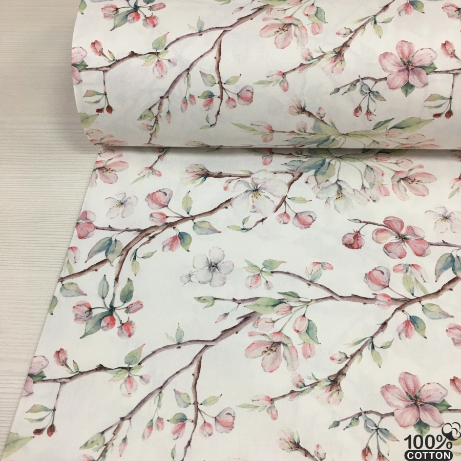 Secret Blossom %100 Pamuk Dijital Baskı Poplin Kumaş - Görsel 3
