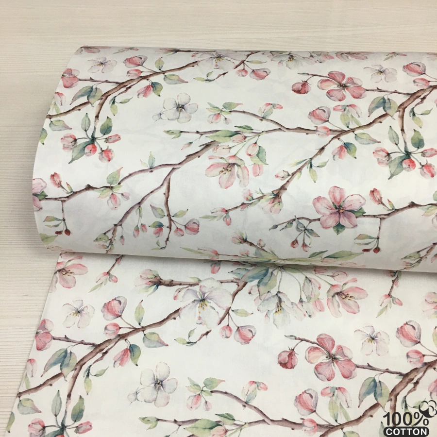 Secret Blossom %100 Pamuk Dijital Baskı Poplin Kumaş