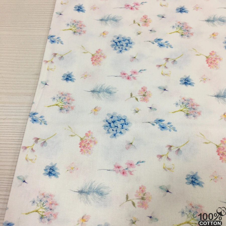 Soft Floral %100 Pamuk Dijital Baskı Poplin Kumaş - Görsel 5
