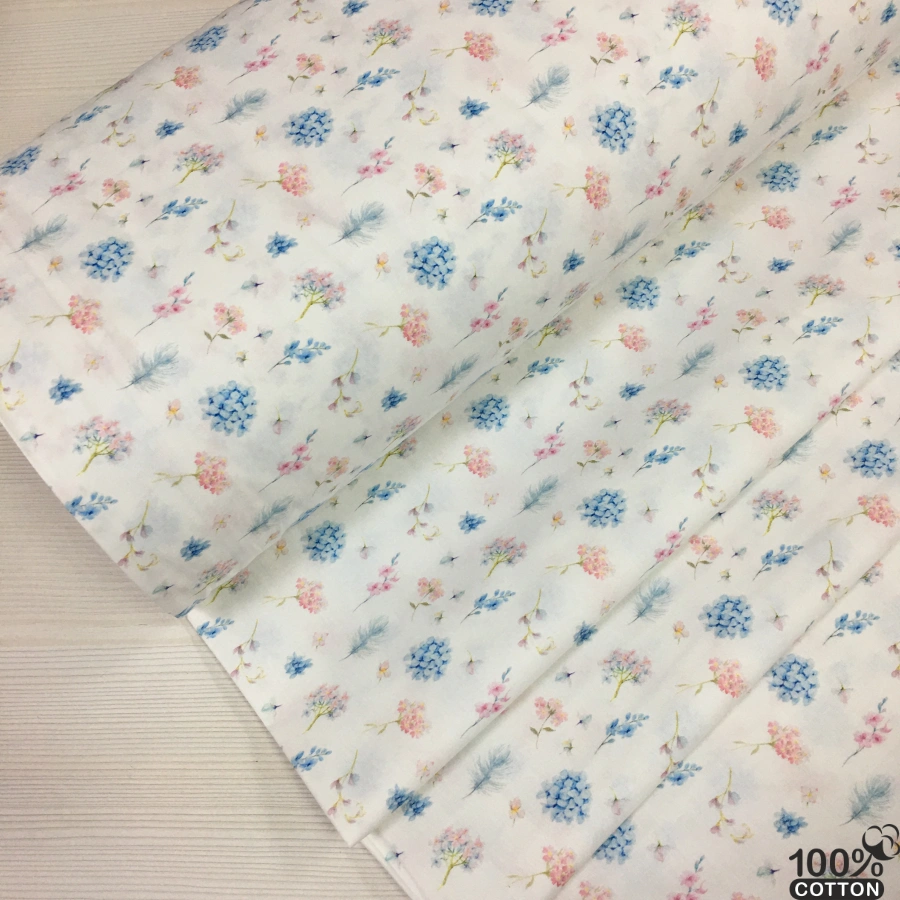 Soft Floral %100 Pamuk Dijital Baskı Poplin Kumaş - Görsel 4