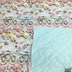 Pastel Journey Desenli %100 Pamuk Dijital Baskı Kapitone Kumaş
