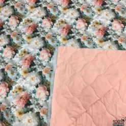 Peony Garden %100 Pamuk Dijital Baskı Kapitone Kumaş