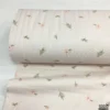 A.Pudra Zemin Çiçek Desen %100 Pamuk Müslin Kumaş