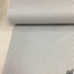 Gri Renk Çizgi Desenli Poplin Kumaş - Görsel 3