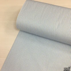 Mavi Renk Çizgi Desenli Poplin Kumaş - Görsel 3