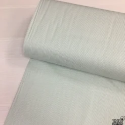 Mint Renk İnce Çizgili Desenli Poplin Kumaş - Görsel 3