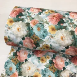 Peony Garden %100 Pamuk Yazlık Dijital Baskı Pike Kumaş