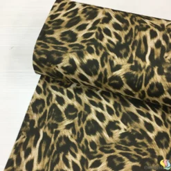 Leopar Desenli Çok Amaçlı Keten Kumaş - Görsel 3
