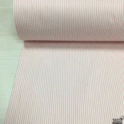Pudra Çizgili %100 Pamuk Nevresimlik Poplin Kumaş - Görsel 4