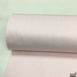 Pudra Çizgili %100 Pamuk Nevresimlik Poplin Kumaş - Görsel 5