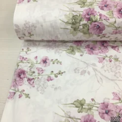Mauve Blossom %100 Pamuk Poplin Kumaş - Görsel 3