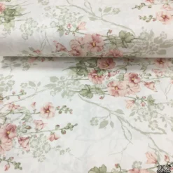 Mauve Blossom %100 Pamuk Poplin Kumaş - Görsel 2