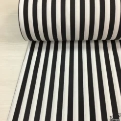 Siyah Renk Çizgi Desen Poplin Kumaş ( 1 Cm ) - Görsel 4