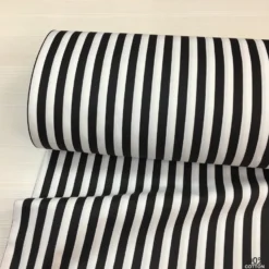 Siyah Renk Çizgi Desen Poplin Kumaş ( 1 Cm ) - Görsel 5