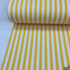 Sarı Renk Çizgi Desen Poplin Kumaş ( 1 Cm ) - Görsel 2