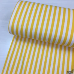 Sarı Renk Çizgi Desen Poplin Kumaş ( 1 Cm ) - Görsel 4
