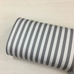 Gri Renk Çizgi Desen Poplin Kumaş ( 1 Cm )