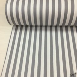 Gri Renk Çizgi Desen Poplin Kumaş ( 1 Cm ) - Görsel 2