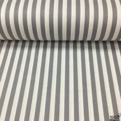 Gri Renk Çizgi Desen Poplin Kumaş ( 1 Cm ) - Görsel 3