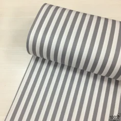 Gri Renk Çizgi Desen Poplin Kumaş ( 1 Cm ) - Görsel 4