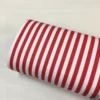 Kırmızı Renk Çizgi Desen Poplin Kumaş ( 1 Cm )