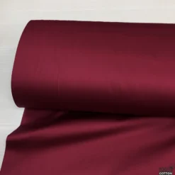 Bordo Renk Pamuk Saten Kumaş