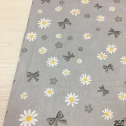 Daisy Bloom Bow %100 Pamuk Nevresimlik Poplin Kumaş - Görsel 4