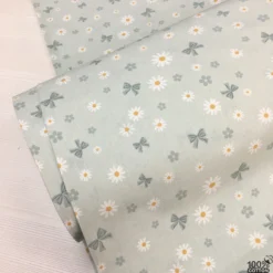 Daisy Bloom Bow %100 Pamuk Nevresimlik Poplin Kumaş