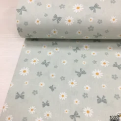 Daisy Bloom Bow %100 Pamuk Nevresimlik Poplin Kumaş - Görsel 2