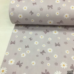 Daisy Bloom Bow %100 Pamuk Nevresimlik Poplin Kumaş - Görsel 2