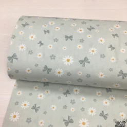 Daisy Bloom Bow %100 Pamuk Nevresimlik Poplin Kumaş - Görsel 4