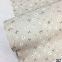 Daisy Bloom Bow %100 Pamuk Nevresimlik Poplin Kumaş