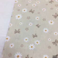 Daisy Bloom Bow %100 Pamuk Nevresimlik Poplin Kumaş - Görsel 2