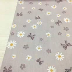Daisy Bloom Bow %100 Pamuk Nevresimlik Poplin Kumaş - Görsel 3