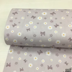 Daisy Bloom Bow %100 Pamuk Nevresimlik Poplin Kumaş - Görsel 4