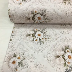 Daisy Damask %100 Pamuk Dijital Baskı Poplin Kumaş - Görsel 3