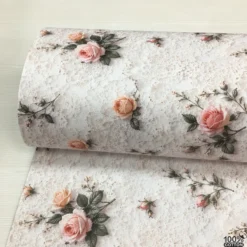 Rose & Lace %100 Pamuk Dijital Baskı Poplin Kumaş