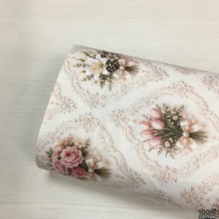 Floral & Damask %100 Pamuk Dijital Baskı Poplin Kumaş - Görsel 5