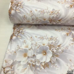White Dream %100 Pamuk Dijital Baskı Poplin Kumaş - Görsel 3