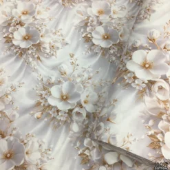 White Dream %100 Pamuk Dijital Baskı Poplin Kumaş - Görsel 4