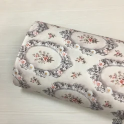 Vintage Çiçek Madalyon %100 Pamuk Dijital Baskı Poplin Kumaş - Görsel 4