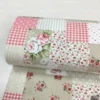 Vintage Rose Patchwork %100 Pamuk Nevresimlik Poplin Kumaş